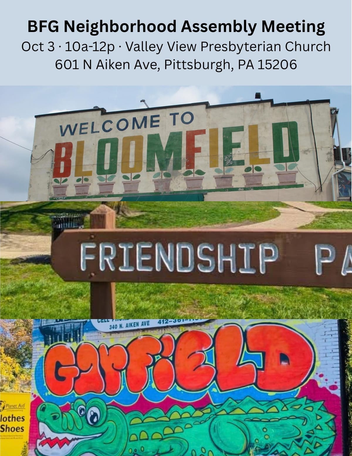 Bloomfield/Garfield/Friendship Neighborhood Assembly Meeting